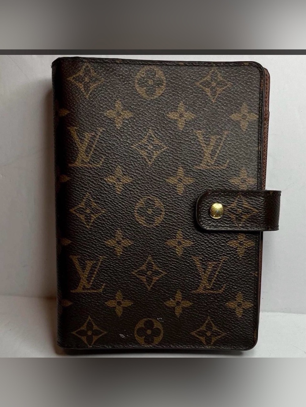 Authentic Louis Vuitton Brown Monogram Leather Agenda MM